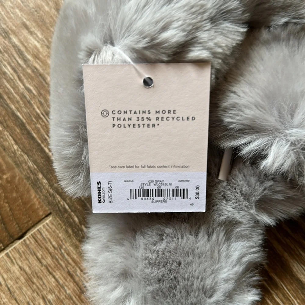 NWT LC Lauren Conrad Fuzzy Slippers - Picture 4 of 5